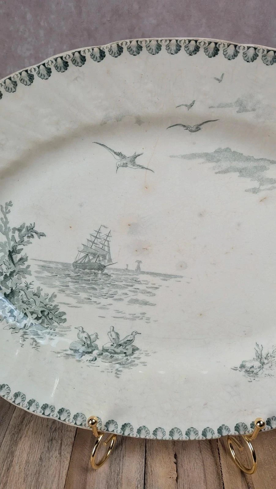 Gran plato antiguo Gien – modelo Océano – photo 3